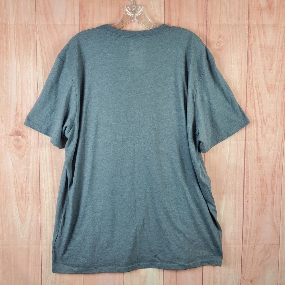 The North Face Tee Shirt Mens XL Gray Neon Graphic Cotton Standard Fit Crew Neck